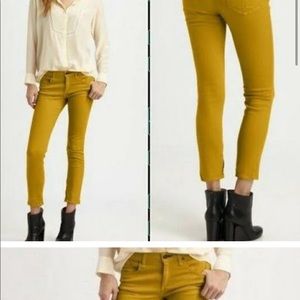 Rag & Bone Zippered Capri Mustard Pant 25